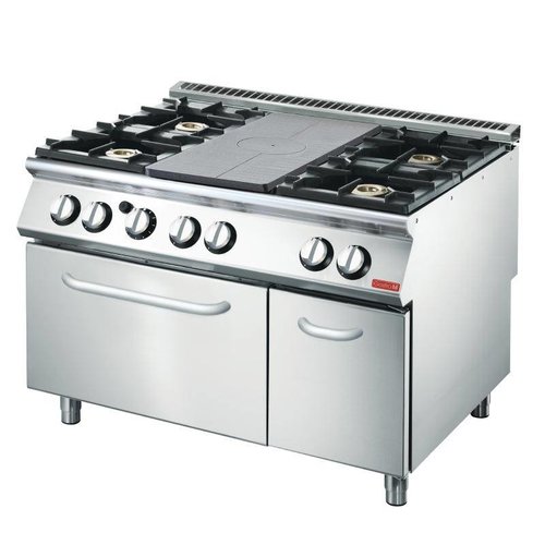  Gastro-M Cuisinière à gaz professionnelle avec four à gaz | 4 brûleurs 