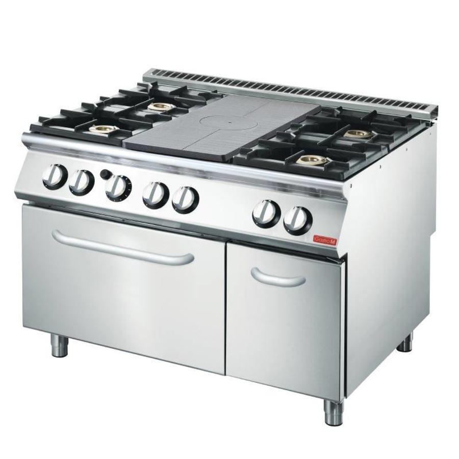 Profi-Gasherd mit Gasbackofen | 4 Brenner