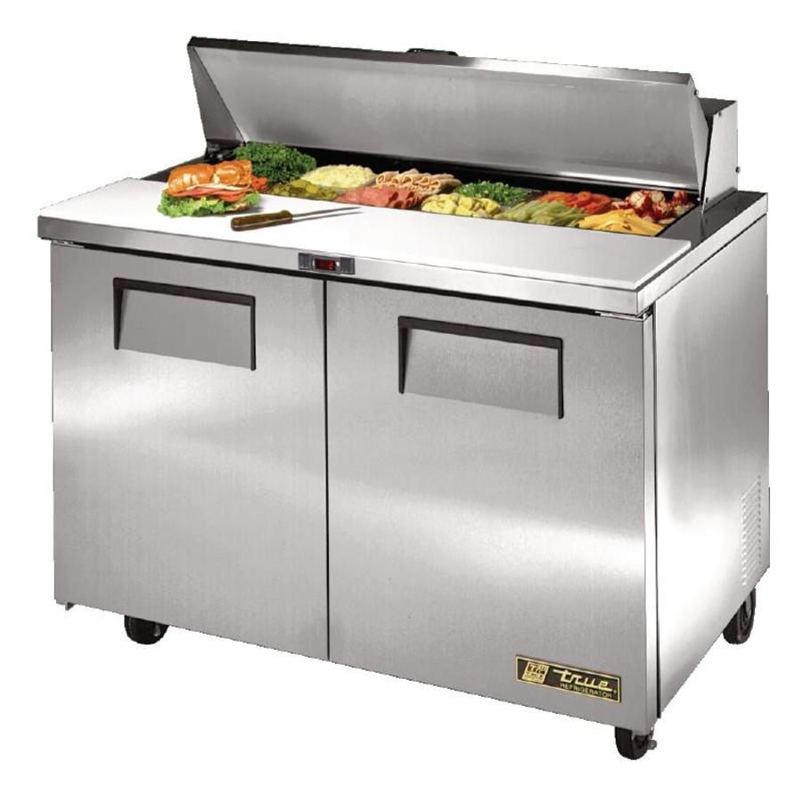 2-türige Saladette, 340 l, Lieferung mit 12 x 1/6 GN-Behältern