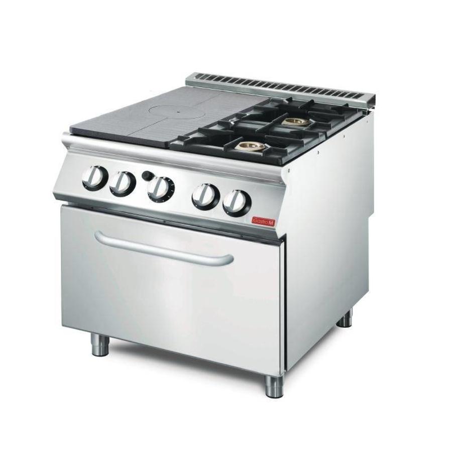 Plattenherd mit Gasbackofen | 2 Brenner
