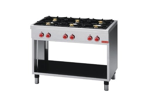  Gastro-M Plaque de cuisson à gaz professionnelle 25,8 kW | 6 brûleurs 