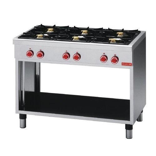  Gastro-M Professionele Gaskooktafel 25,8kW | 6 Branders 