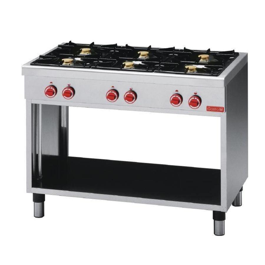 Professionelles Gaskochfeld 25,8 kW | 6 Brenner