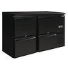 Polar Bar Refrigerated Workbench | Black | 4 Drawers | 349L