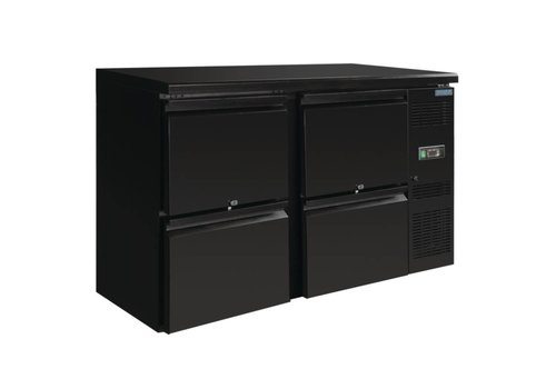  Polar Bar Koelwerkbank | Zwart | 4 Lades | 349L 