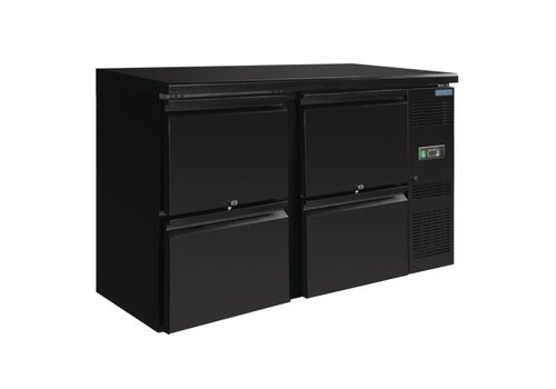  Polar Bar Refrigerated Workbench | Black | 4 Drawers | 349L 