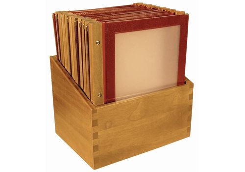  Securit Menu-Box Wooden Collection 20pcs, Wine Red 