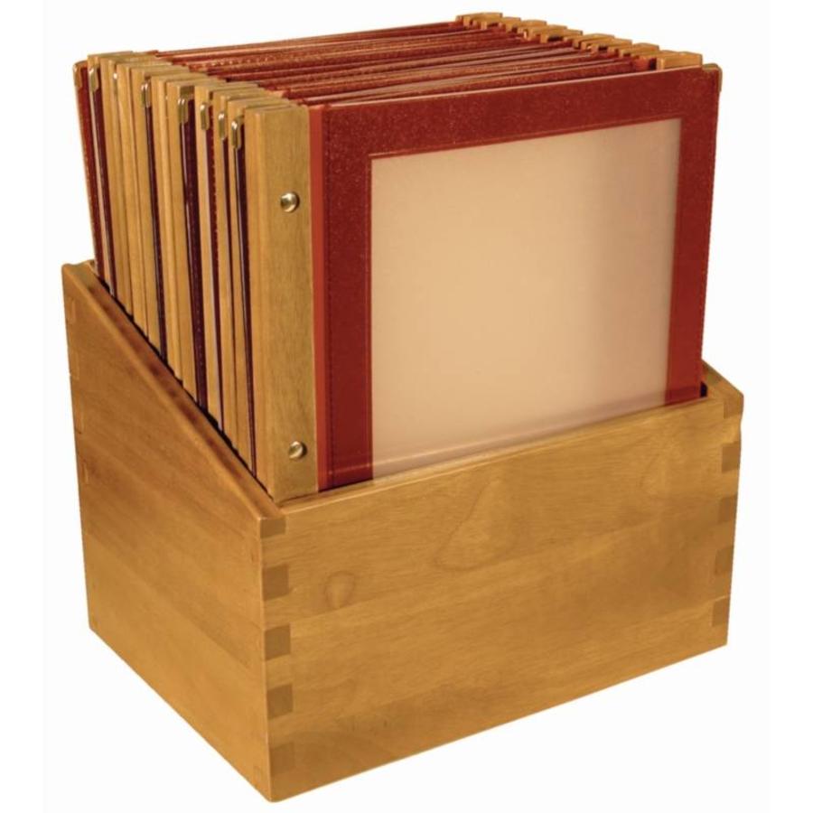 Menu Box Wooden Collection 20 pcs, Wine Red