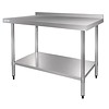 Vogue Stainless steel workbench with water barrier 1500 x 700 x 900mm