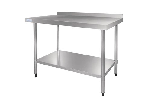  Vogue Stainless steel workbench with water barrier 1500 x 700 x 900mm 