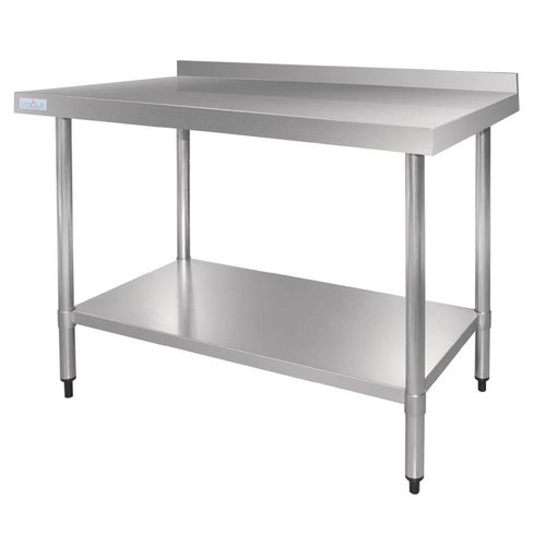  Vogue Stainless steel workbench with water barrier 1500 x 700 x 900mm 