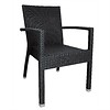 Bolero Chaise en rotin de luxe noire | ensemble de 4 pièces