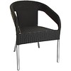 HorecaTraders Chaises de luxe en rotin noir | ensemble de 4 pièces
