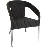 Chaises de luxe en rotin noir | ensemble de 4 pièces