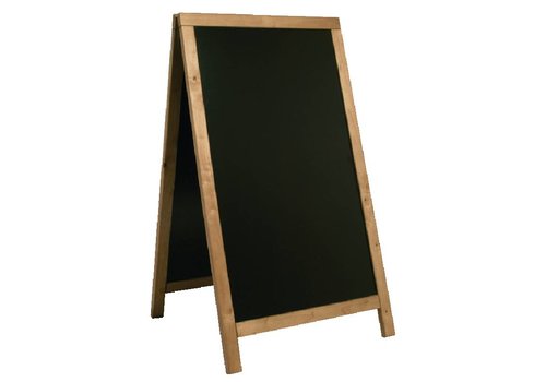  HorecaTraders Krijt Stoepbord van Teakhout | 68x(H)120cm 