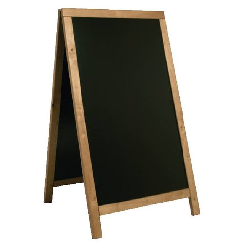  HorecaTraders Krijt Stoepbord van Teakhout | 68x(H)120cm 