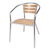 Bolero Patio Chair Wood/Aluminium with Armrest | 4 pieces