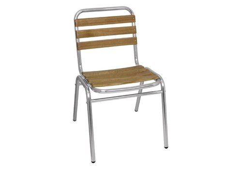  Bolero Chaise empilable en bois/aluminium | 4 pièces 