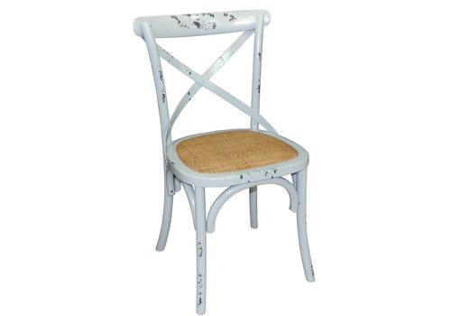  HorecaTraders Chaise en bois bleu délavé | 2 pièces 