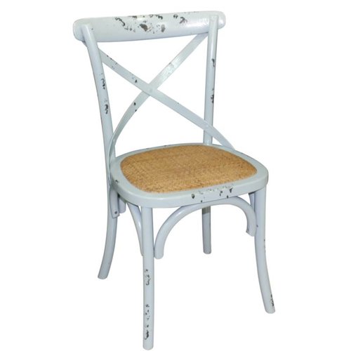  HorecaTraders Wooden Chair Blue Wash | 2 pieces 