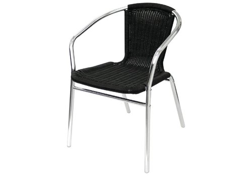  Bolero Patio Chair Black with Armrest | 4 pieces 