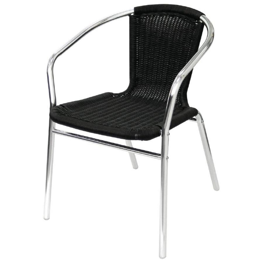 Patio Chair Black with Armrest | 4 pieces