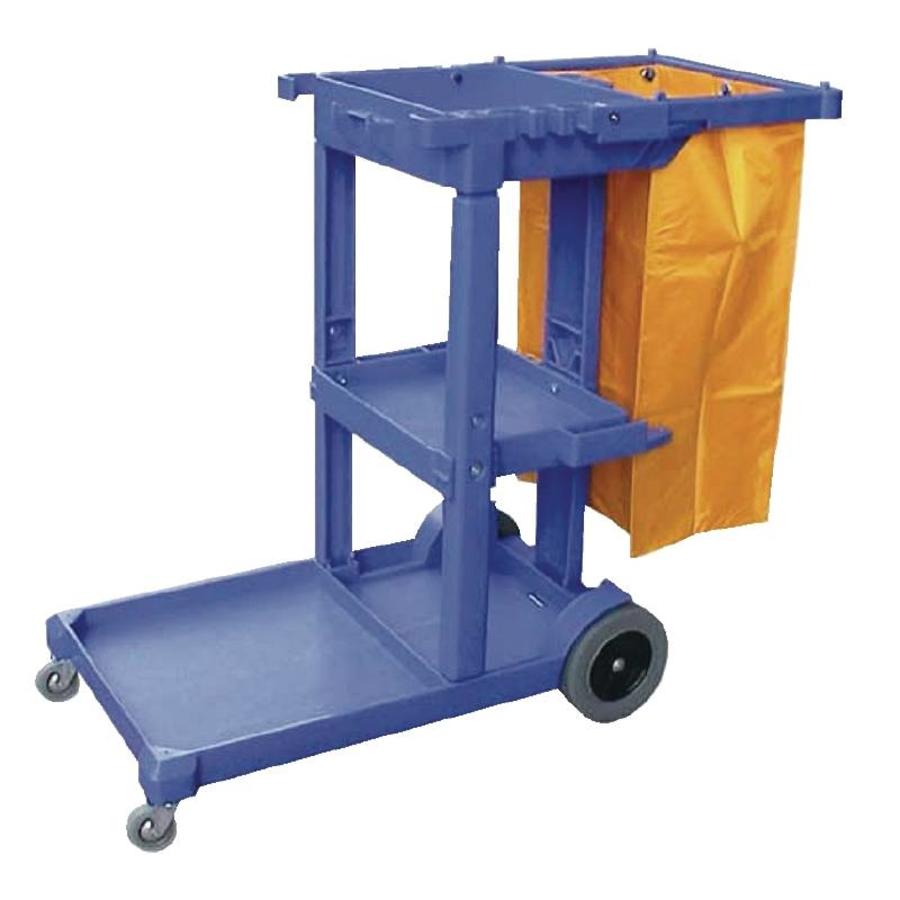 Blue cleaning trolley