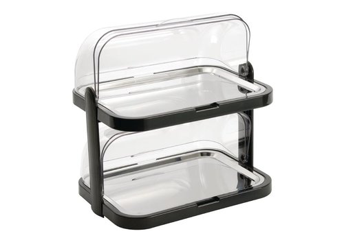  HorecaTraders Double Refrigerated Showcase | Plastic / stainless steel 