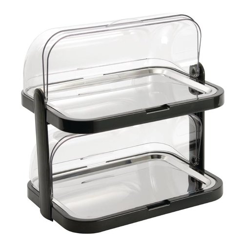  HorecaTraders Double Refrigerated Showcase | Plastic / stainless steel 