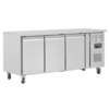 Polar Refrigerated workbench with wheels | stainless steel | 3-door | 417L