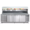 Afinox Établi à pizza | acier inoxydable | 256x80x(h)104 cm