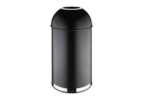  Bolero Poubelle en acier noir avec couvercle ouvert 