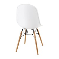 Plastic chairs with wooden legs White | (2 pieces)