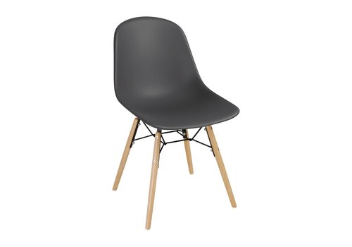  Bolero Polypropylene Chairs with Wooden Legs Gray ( 2 pieces) 