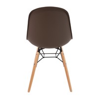 Kunststof Stoelen  met Houten Poten | Bruin | (2 stuks)