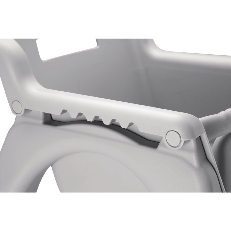 Chaise haute empilable en plastique gris