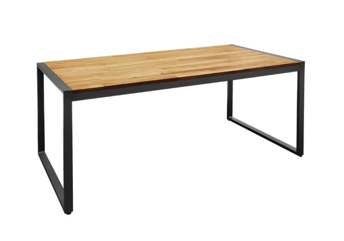  Bolero Table industrielle rectangulaire en acier et bois d'acacia 
