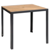 Bolero Table carrée en acier et bois d'acacia 80 x 80 cm