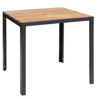Table carrée en acier et bois d'acacia 80 x 80 cm