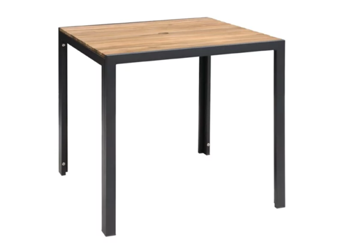  Bolero Table carrée en acier et bois d'acacia 80 x 80 cm 