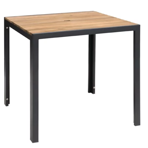  Bolero Square Steel and Acacia wood Table 80 x 80 cm 