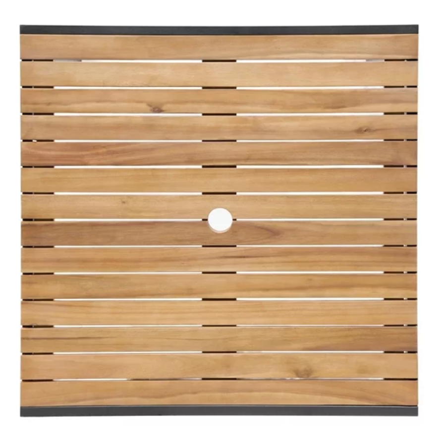 Table carrée en acier et bois d'acacia 80 x 80 cm