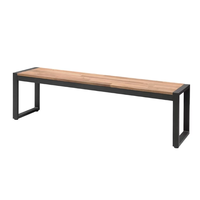 Bancs industriels en acier et bois d'acacia (ensemble de 2) | 160 cm