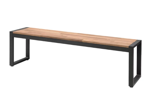  Bolero Steel and Acacia Wood Industrial Benches (Set of 2) | 160cm 