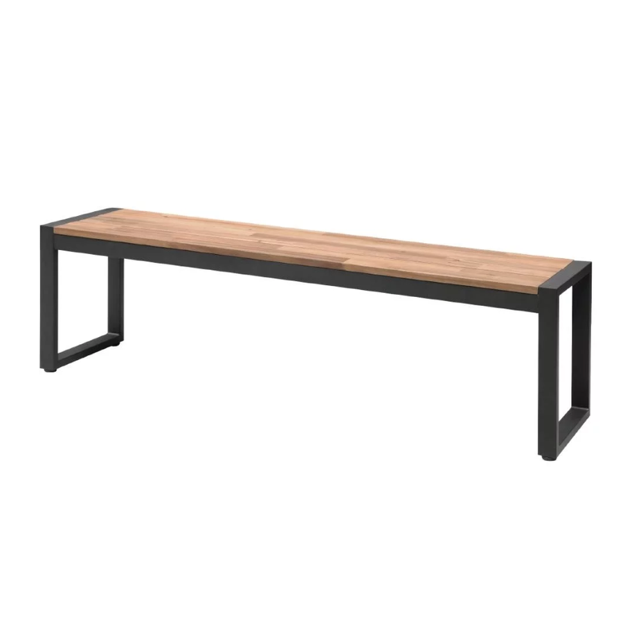 Bancs industriels en acier et bois d'acacia (ensemble de 2) | 160 cm