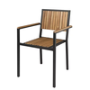 Bolero Steel and Acacia Wood Chairs with Armrests 4 pieces