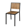 Bolero Steel and Acacia wood Chairs without Armrests 4 pieces