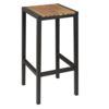 Steel and Acacia Wood Bar Stools