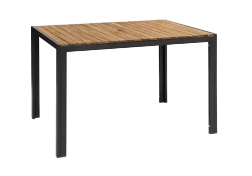  Bolero Table rectangulaire en acier et bois d'acacia 120 x 80 cm 