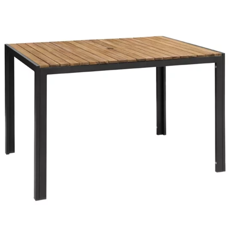 Rectangular steel and acacia wood Table 120 x 80 cm